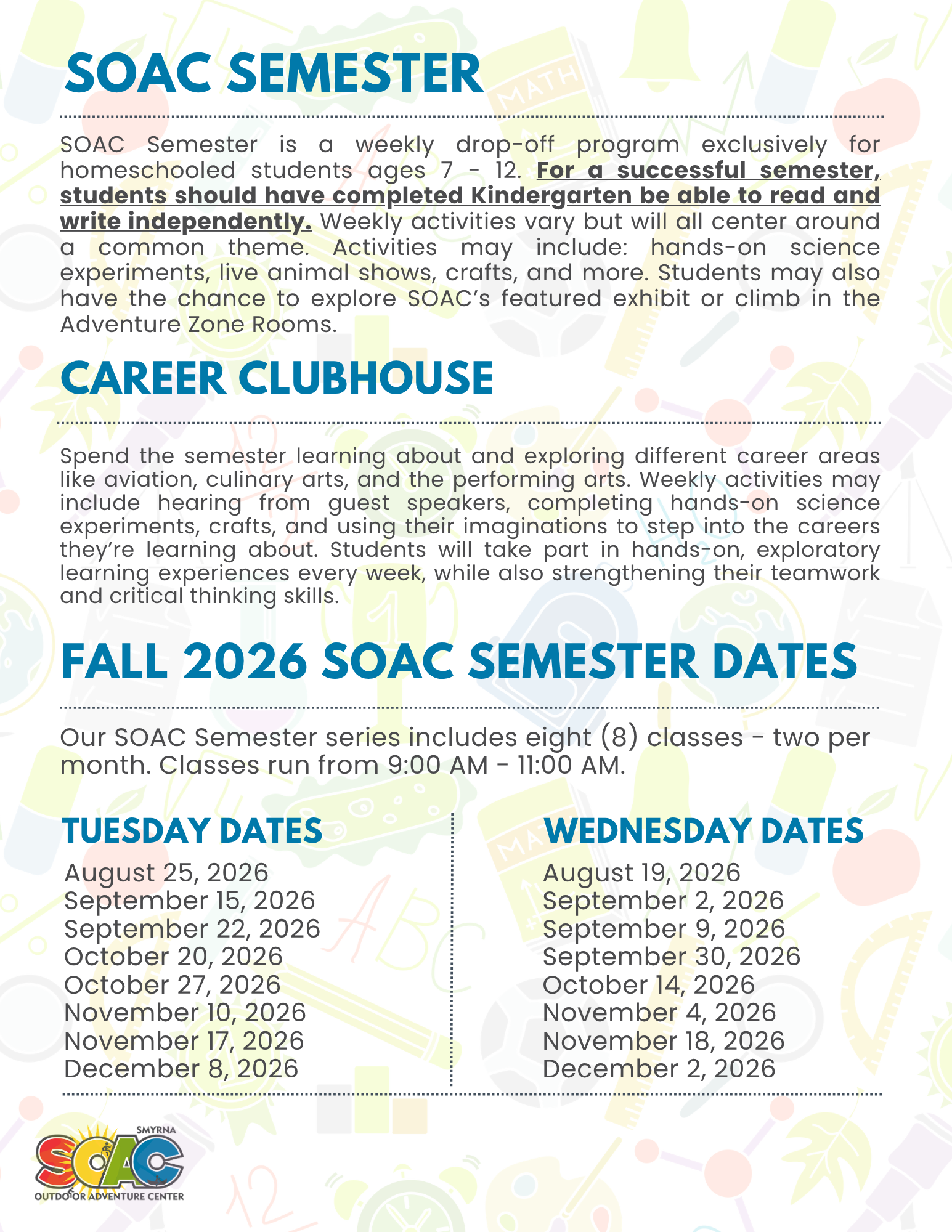 SOAC Semester Info 2
